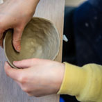 Rebecca Brown working in her studio 2019